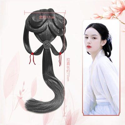 古装汉服假发唐风一体式懒人后脑勺明制新娘后区发包秦汉曲裾后压