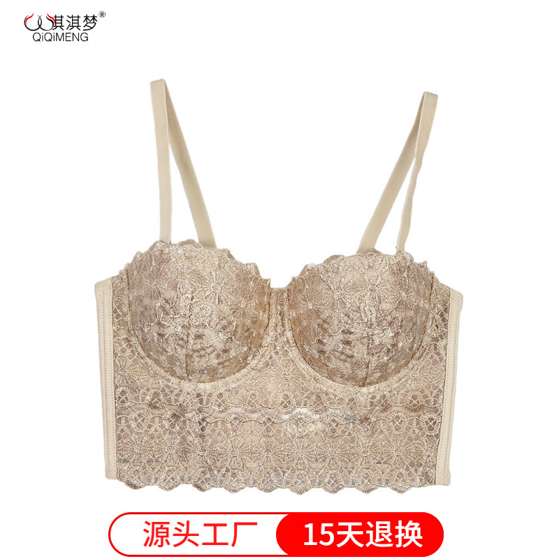 蕾丝网红同款抖快直播鱼骨胸抹胸