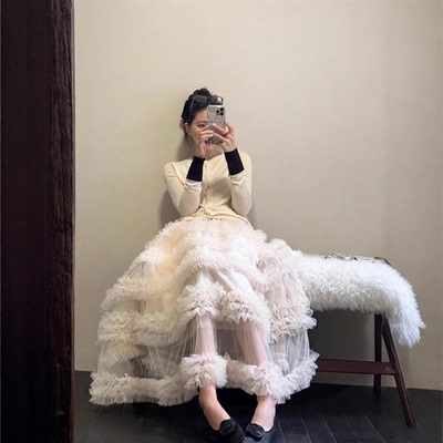 蛋糕裙公主风小众仙女氛半身裙