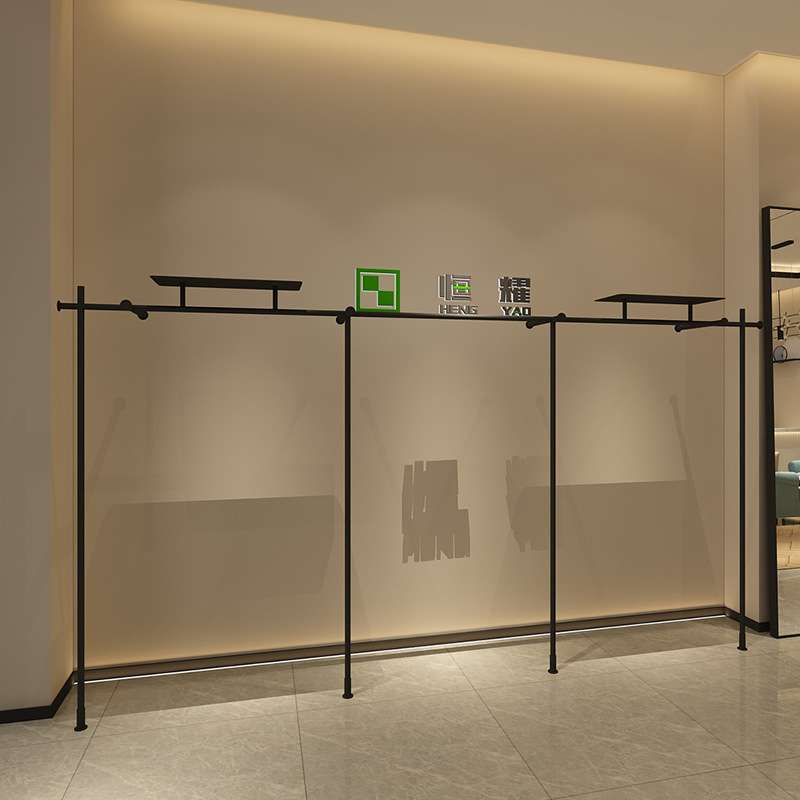 整店服装展示道具落地挂衣架服装展示柜现代简约侧挂中岛架