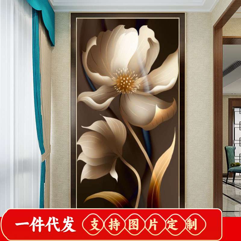 2020新款5d钻石画满钻客厅走廊玄关璀璨花开富贵贴钻十字绣砖石画