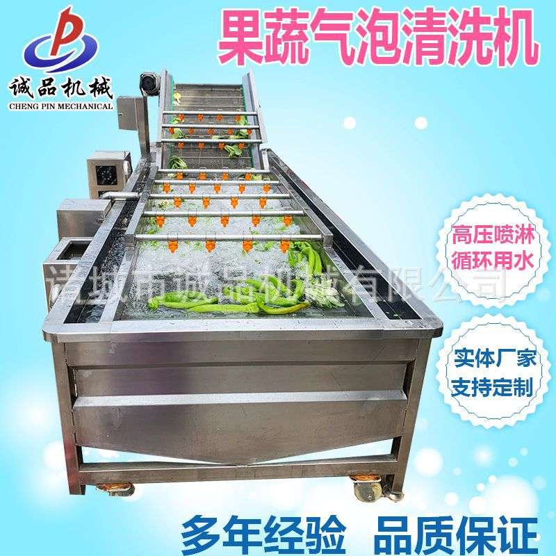大型果蔬气泡清洗机商用辣椒白菜海产流水线蓝莓圣女果清洗设备