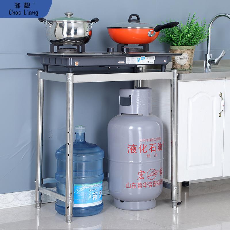 厨房不锈钢置物架单层架微波炉架一层烤箱架菜架锅架碗架收纳包邮