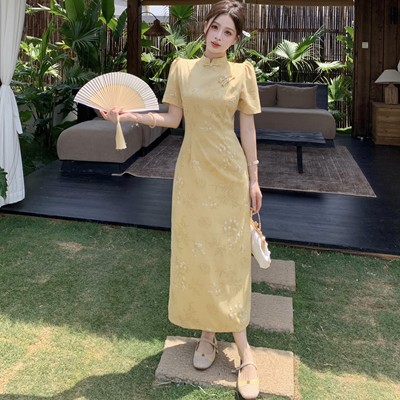 大码不火新中式改良旗袍连衣裙女