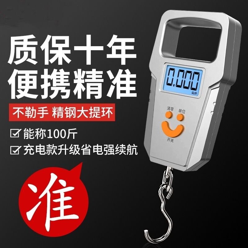 精准迷你手提电子秤50kg便携式高精度家用快递称挂钩称小型弹簧秤