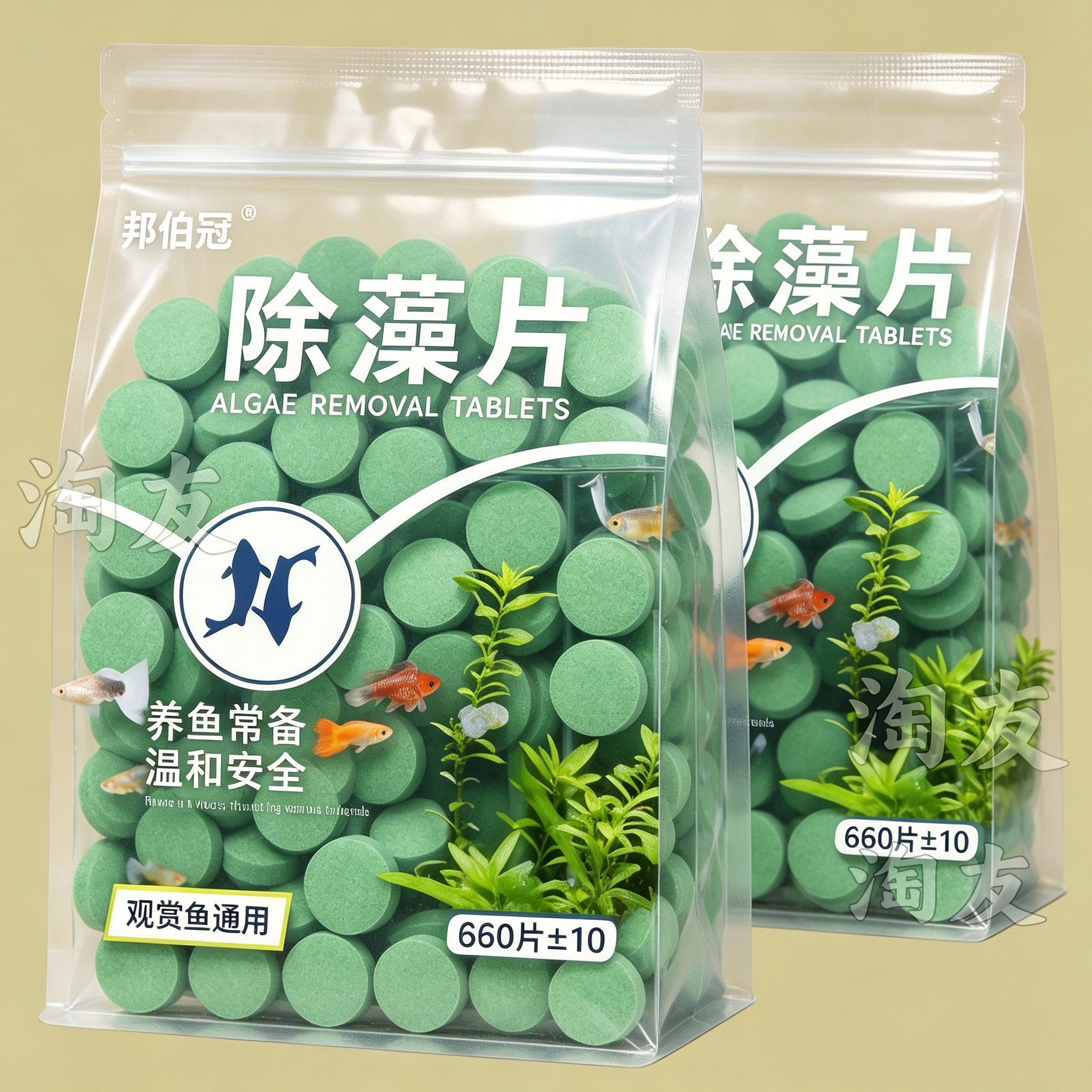 鱼缸除藻片防褐绿藻稳水质