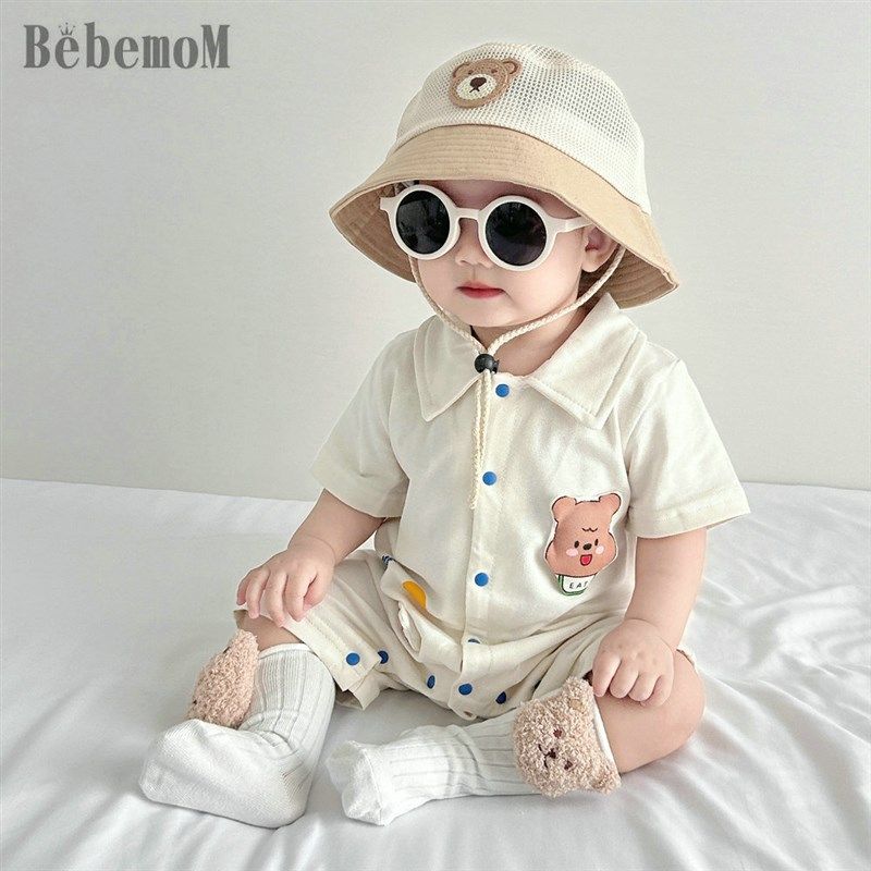 婴儿衣服夏装连体衣短袖哈衣爬服男宝宝衬衣领A类夏季外出包屁衣,童装/婴儿装/亲子装,连身衣/爬服/哈衣,淘宝优惠券,粉丝福利购,淘宝优惠卷