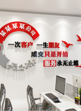 励志墙贴标语3d亚克力公司企业文化墙面装饰加厚会议办公室贴纸
