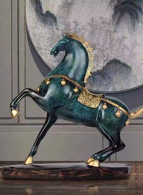 酒柜玄关装饰品摆件欧式客厅办公室开业礼品摆设马到成功家居饰品