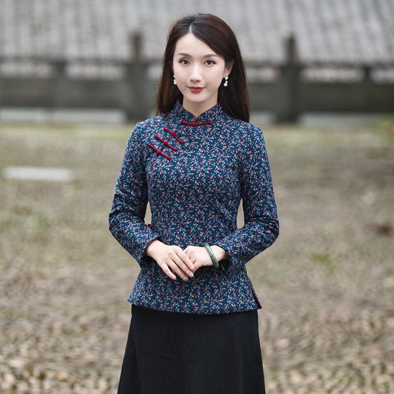 筠雅唐装女中国风中式棉服女款冬季加厚旗袍棉袄偏襟盘扣茶服外套