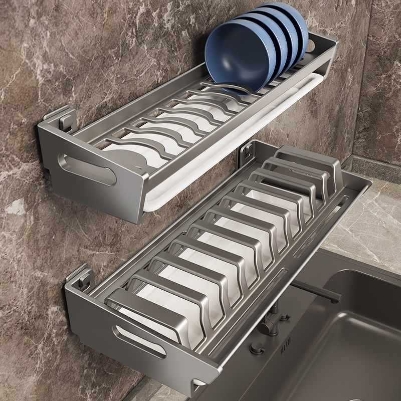 枪灰碗碟收纳架碗盘沥水架台面家用厨房壁挂式免打孔墙上置物架子,厨房/烹饪用具,碗架,淘宝优惠券,粉丝福利购,淘宝优惠卷