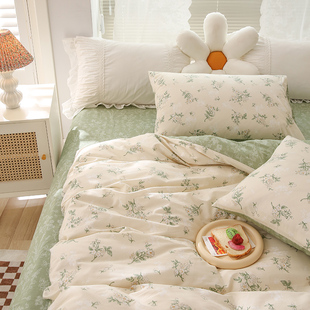 通用床上用N品床笠4学生宿舍三件 纯棉四件套100全棉床单被套四季