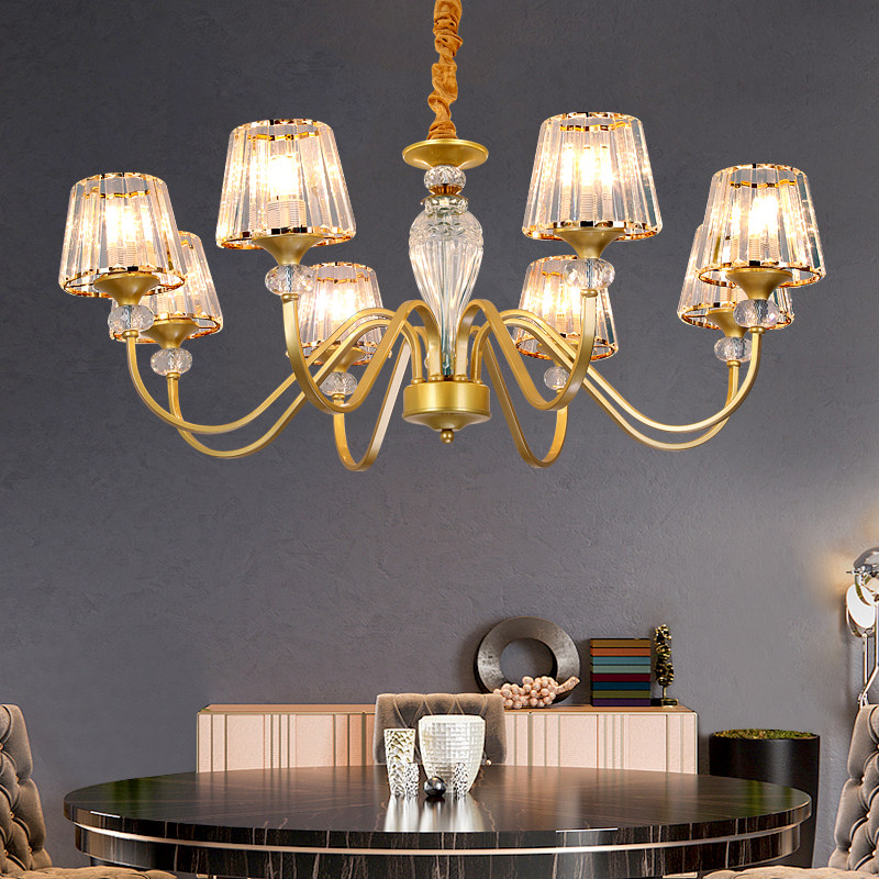 简约轻奢吊灯现代美式客厅灯大气新款北欧金色灯具创意卧室水晶灯,家装灯饰光源,客厅吊灯,淘宝优惠券,粉丝福利购,淘宝优惠卷