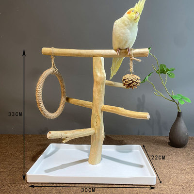 玄凤鹦鹉桌面训练架天然树枝解闷啃咬站架虎皮定点排便训练架