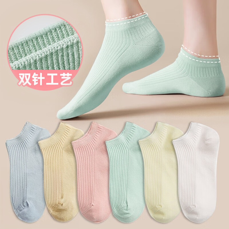 短袜女夏季薄款透气吸汗抗菌船袜防滑不掉跟2025白色浅口韩系涤棉
