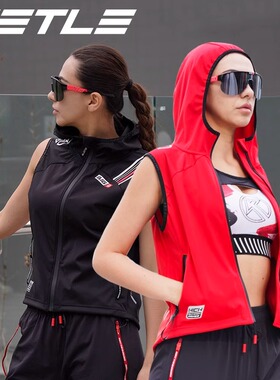 BIGK 大K官方 BEETLE秋冬季女子连帽防风防泼水跑步运动夹克马甲