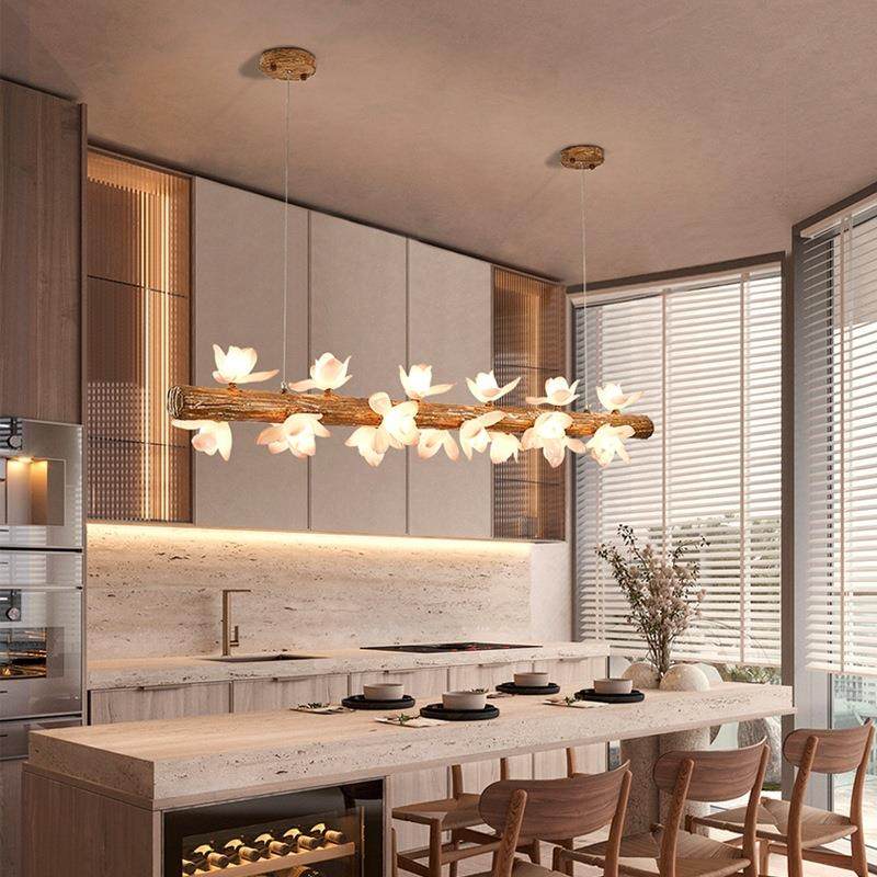 中式创意荷花吊灯 餐厅禅意茶室商铺照明灯具复古吧台民宿餐桌灯,家装灯饰光源,智能吊灯,淘宝优惠券,粉丝福利购,淘宝优惠卷