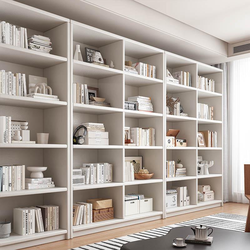 全实木家用图书馆书架一体落地置物架儿童靠墙客厅储物架整墙书柜