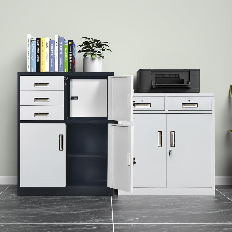 办公室桌下矮柜带锁带抽屉钢制文件柜资料柜收纳铁皮移动储物柜子