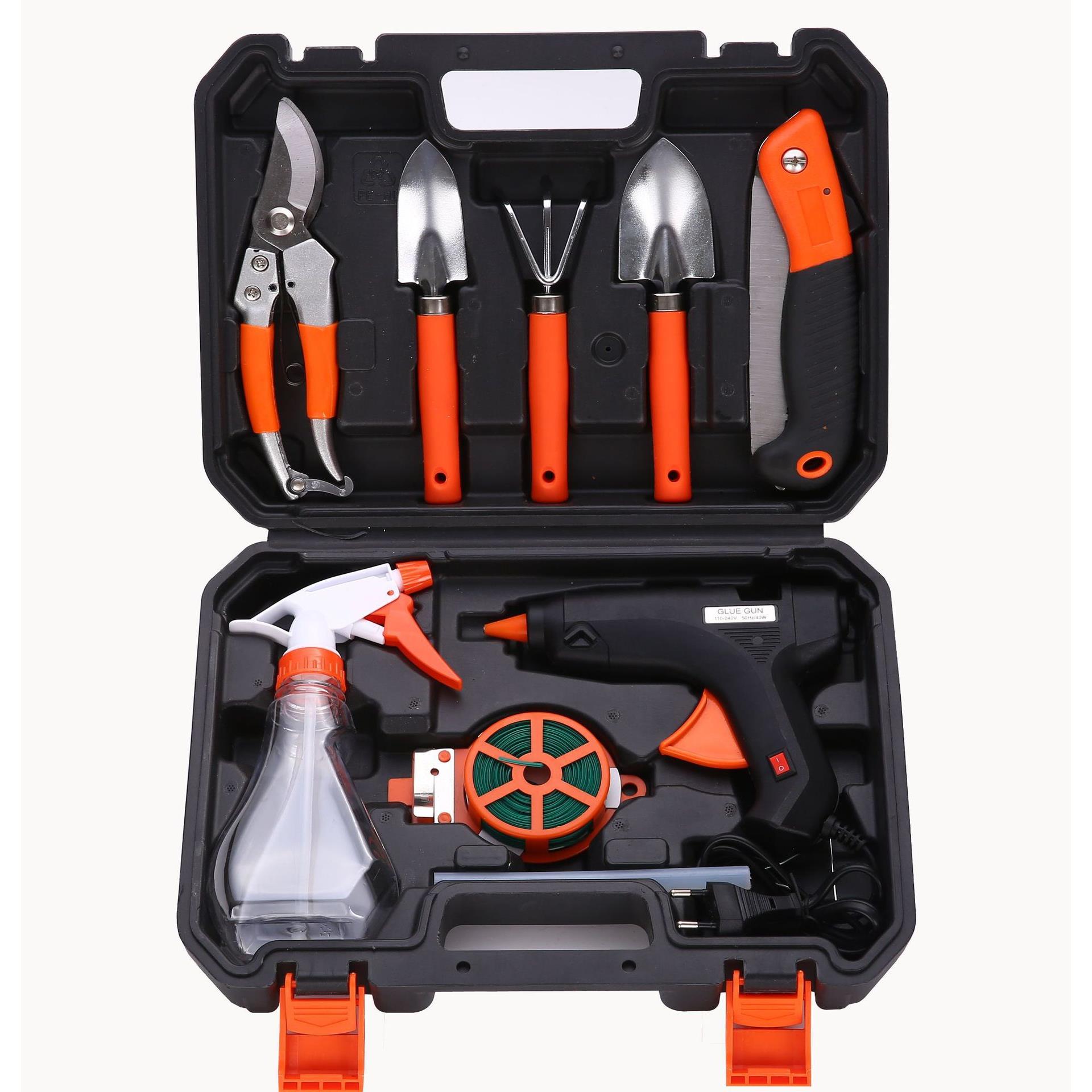 五金工具箱 园林园艺工具组合组套 电热胶枪套装 花园种花工具