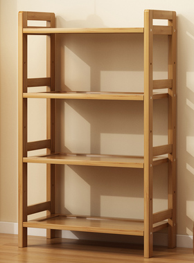 置物架多层收纳架厨房多功能调料品货架小型楠竹书架阳台靠墙储物