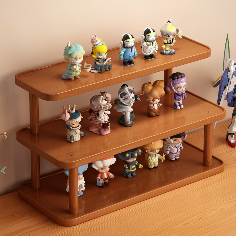 收纳手办展示架家用阶梯陈列柜盲盒玩具摆放架小型桌面上首饰珠宝