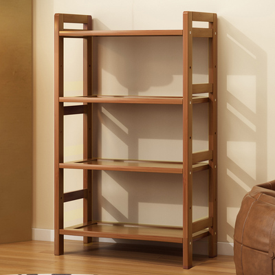 置物架多层厨房多功能货架家用客厅实木落地书架储物桌面收纳层架