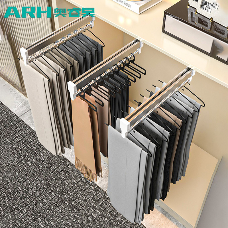 拉拉宜居抽拉裤架厂家伸缩滑轨衣柜内置挂裤子收纳神器裤抽架五金,基础建材,柜内裤架,淘宝优惠券,粉丝福利购,淘宝优惠卷