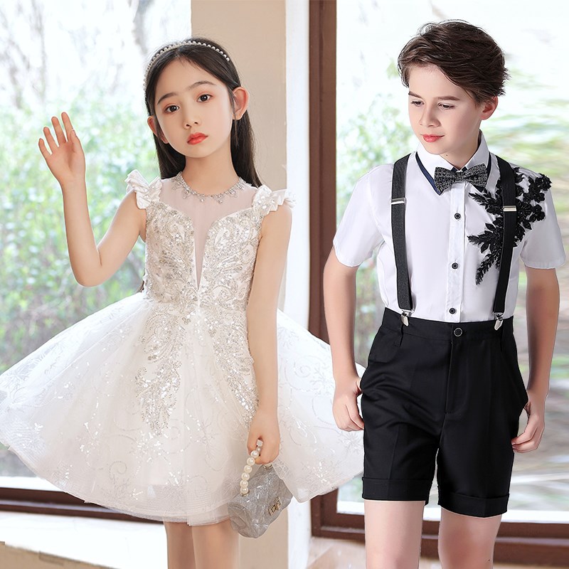 儿童合唱演出服中小学生朗诵团体演出服幼儿园男童礼服女童公主裙