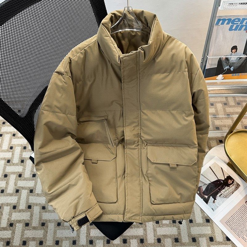 工装立体口袋羽绒棉服男装加厚外套2024年冬装御寒保暖棉衣面包服