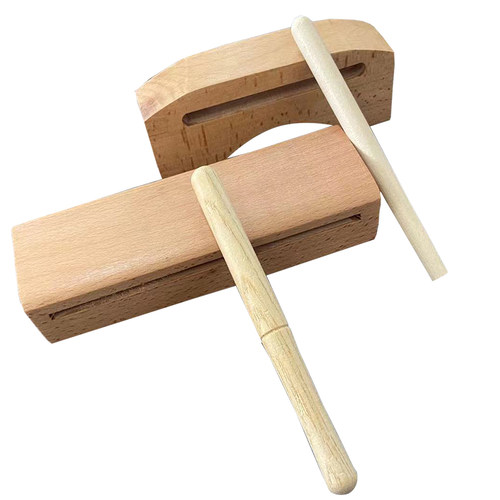 枣木戏曲高低音梆子木鱼打击乐器方梆子高低音木鱼中音低音邦子