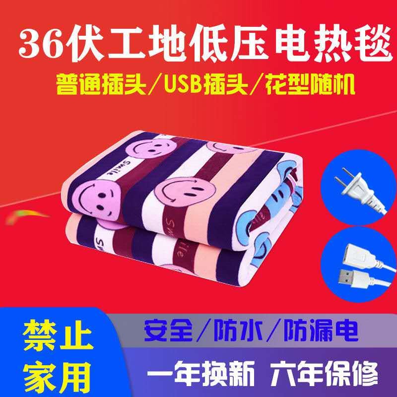 36伏电热毯36v工地宿舍5v除湿低压水暖单人双人安全加厚usb电褥子