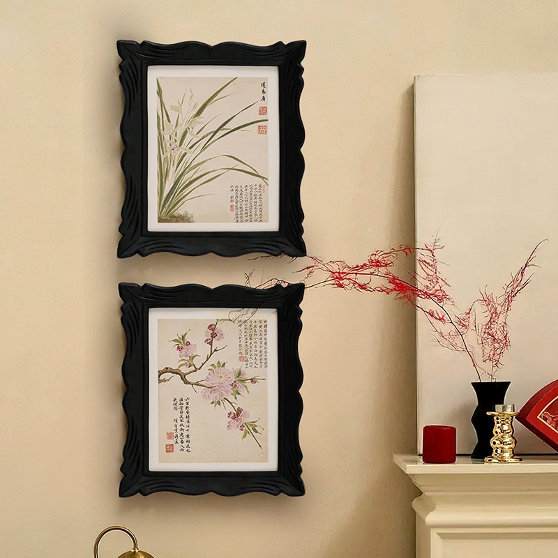余挚花鸟册 新中式植物花卉装饰画国风客厅玄关壁画小众艺术挂画图片