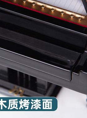 手工木质音乐八音盒创意生日礼物三角钢琴乐器模型摆件送男女朋友