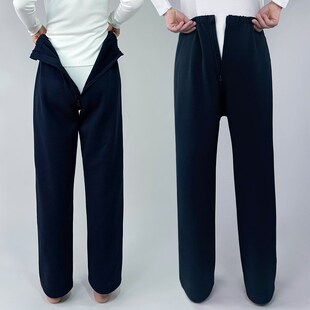 春秋卧床瘫痪老人开裆裤 子病人康复护理衣服 男女老年人失禁尿袋裤