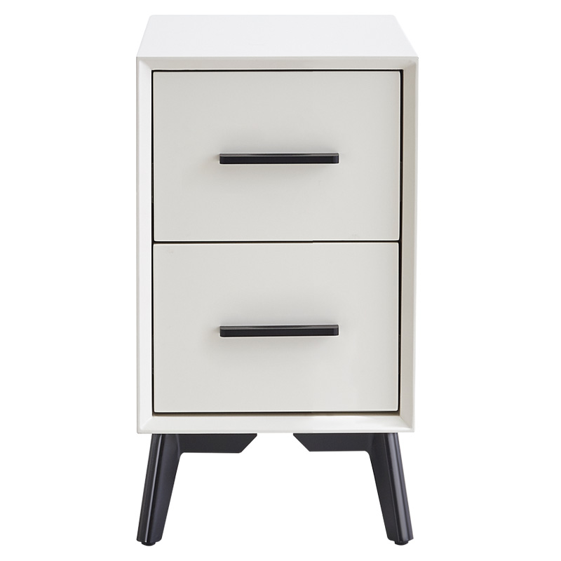 白色烤漆床头柜北欧全实木轻奢极简卧室迷你30cm窄高端小型简约柜