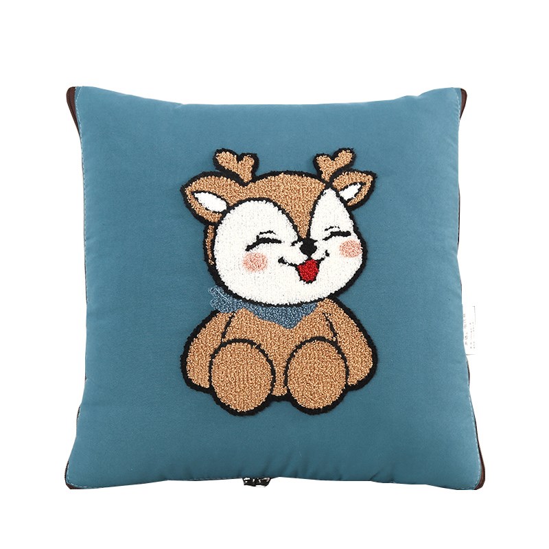 两用车载抱枕被子毯子二合一加绒加厚汽车上用多功能午睡珊瑚绒款