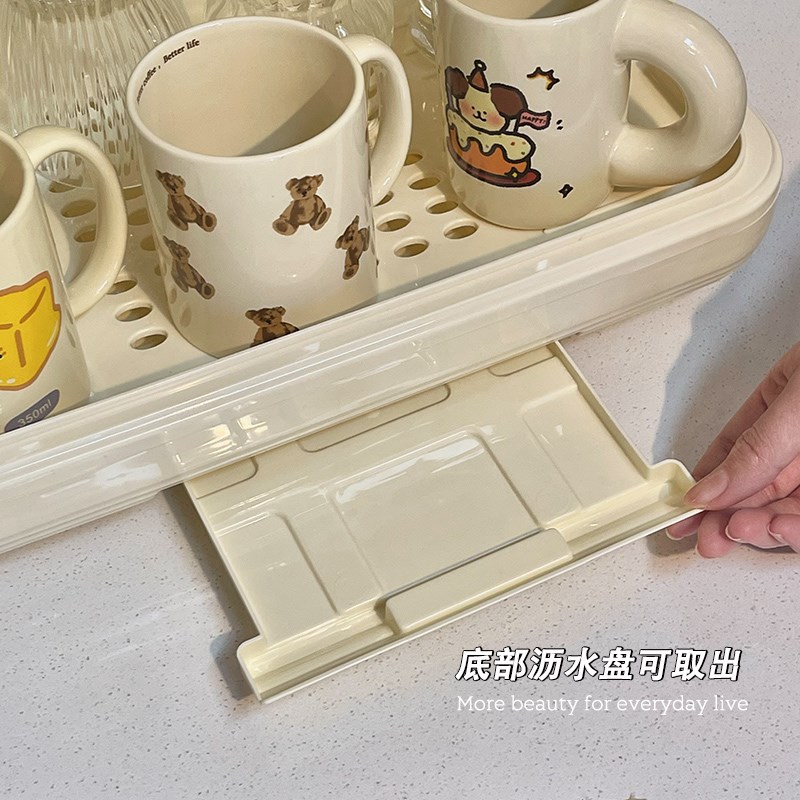杯子收纳置物架高档水杯架子吧台玻璃马克杯沥水架茶杯茶具收纳架