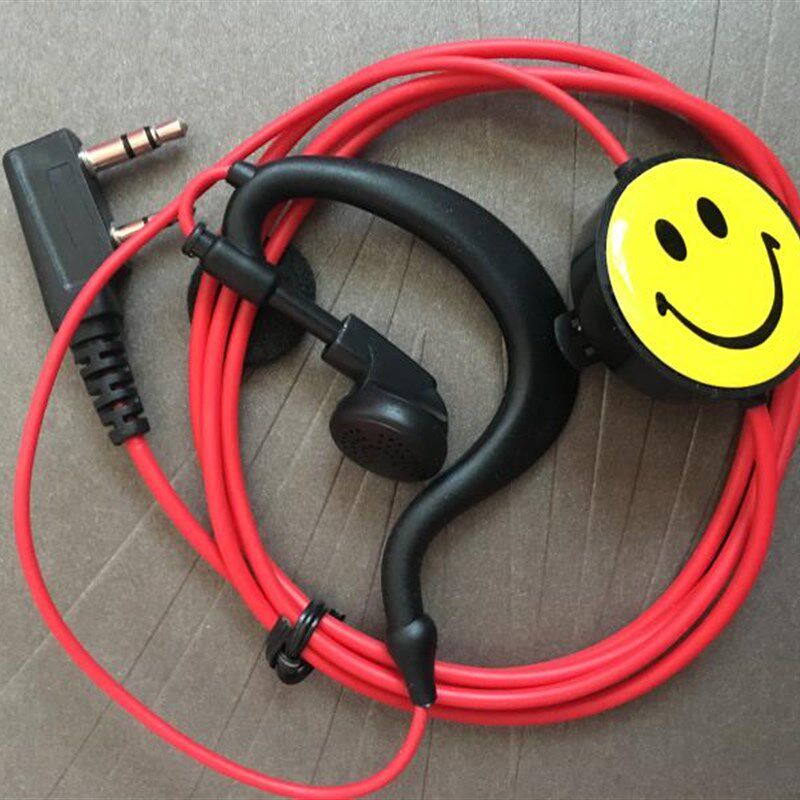 对讲讲机耳机耳麦通用型笑脸对讲电话机耳机线K头高档加粗M头单孔