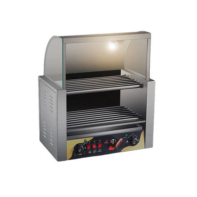 QKEJ全自动烤香肠机台式带门双层烤肠机商用热狗机双层烤肠机