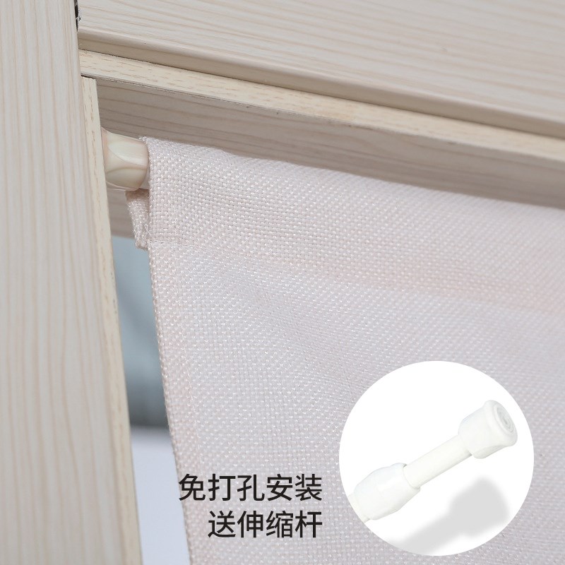 美式门帘中古卧室布帘高级感复古隔断帘免打孔厨房半帘遮挡帘定制