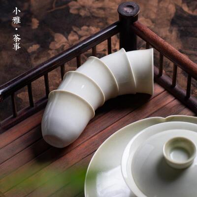小雅 草木青灰茶杯复古单杯中式品茗杯陶瓷功夫茶具小号个人杯