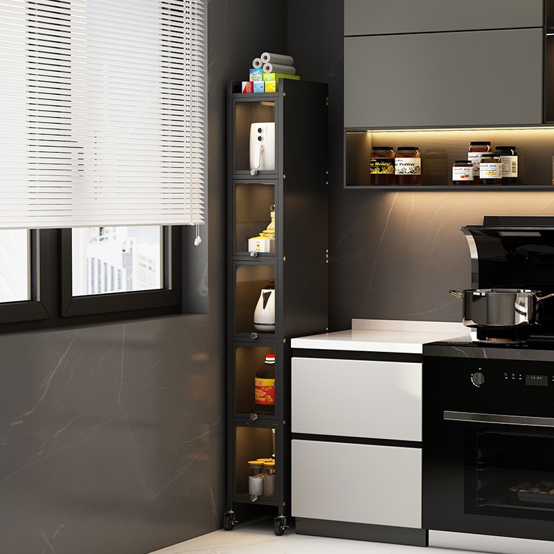 夹缝收纳柜厨房落地冰箱旁边20/25/30cm宽极窄缝隙置物架窄边柜