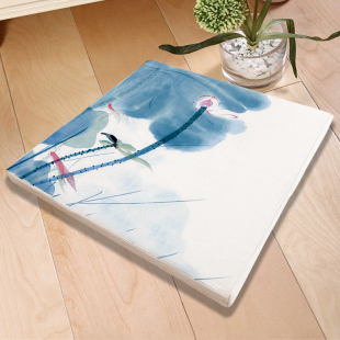 中式客厅沙发坐垫水墨荷花圈椅餐椅垫卧室飘窗垫罗汉床榻榻米垫子