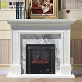 饰柜汉白玉石材柜天然 简约装 大理石壁炉架欧式 客厅背景墙石雕美式