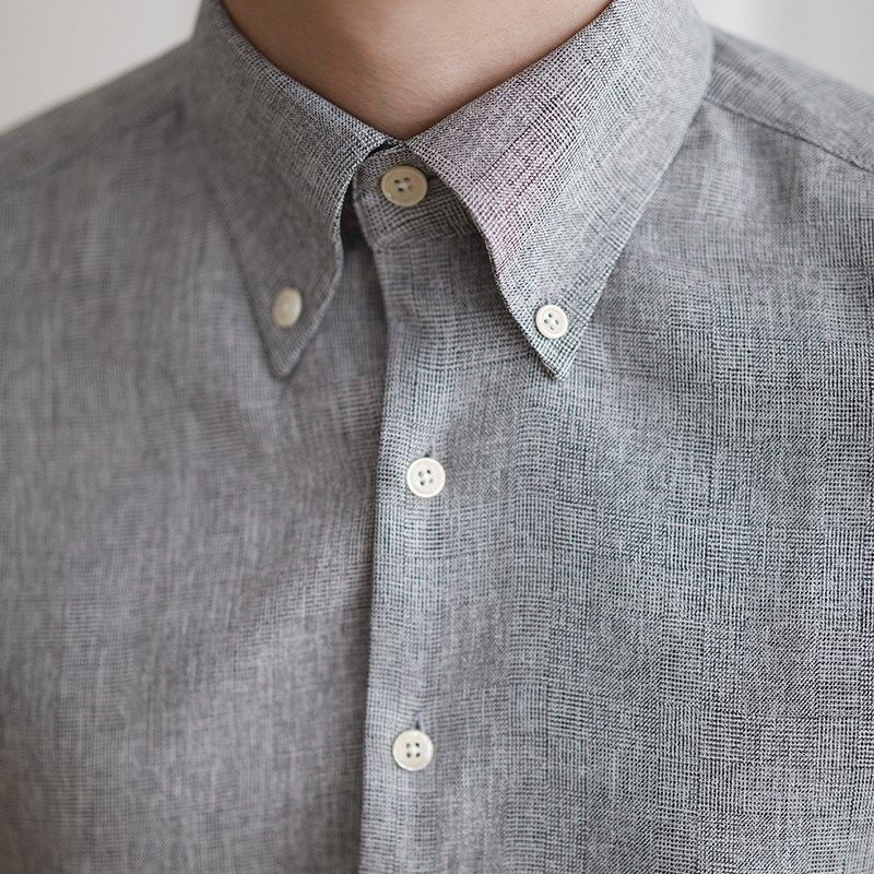 休闲格子衬衫男长袖春夏商务免烫修身百搭上衣绅士尖扣领青年衬衣,男装,衬衫,淘宝优惠券,粉丝福利购,淘宝优惠卷