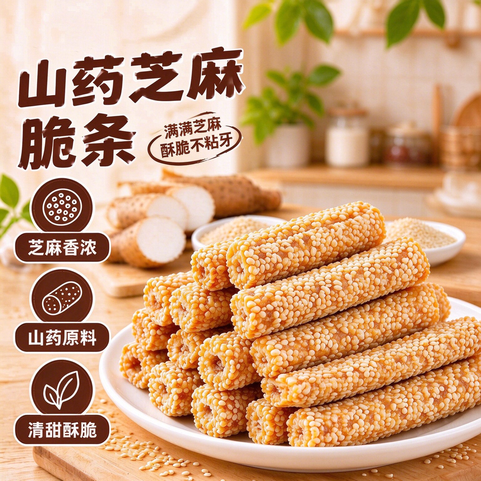 山药空心芝麻棒酥条红糖味原味芝麻酥传统老式怀旧糕点零食早餐