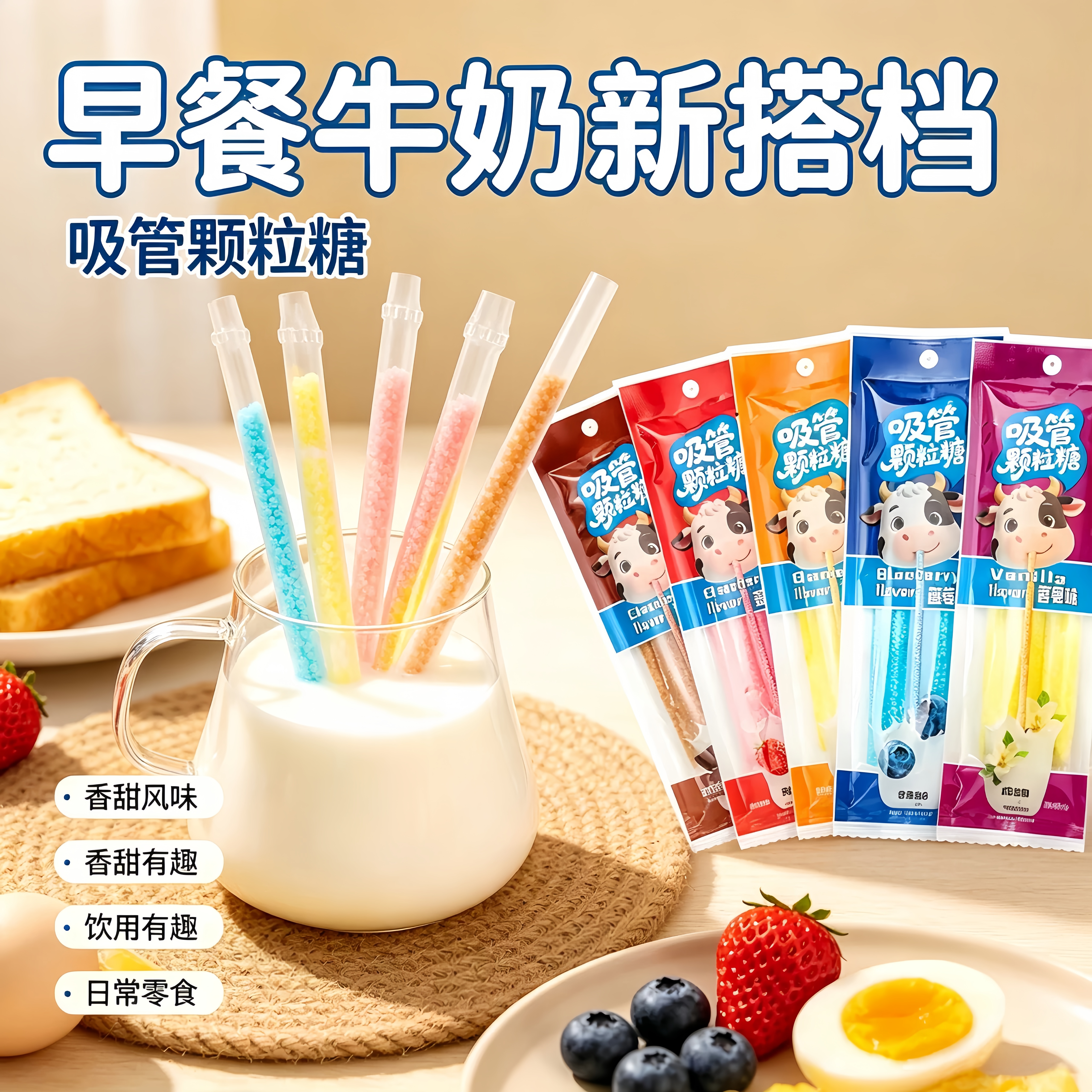 乳酸菌吸管糖吸管顆粒糖喝水管变味颗粒糖豆童年怀旧休闲小糖果