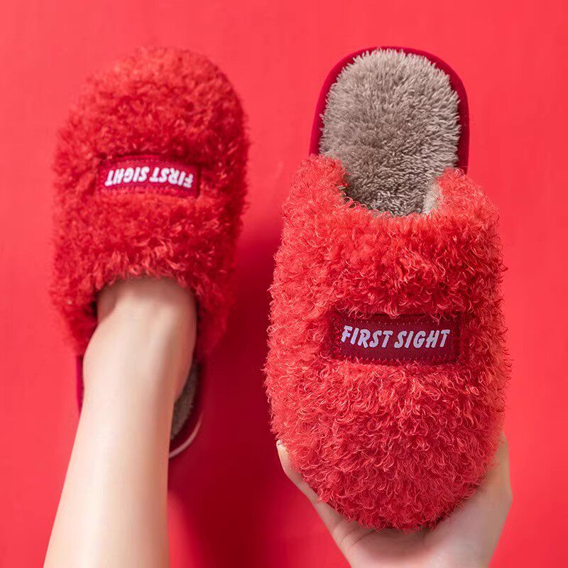 棉拖鞋男冬季家用情侣居家室内防滑保暖加绒44厚底45毛毛月子鞋女