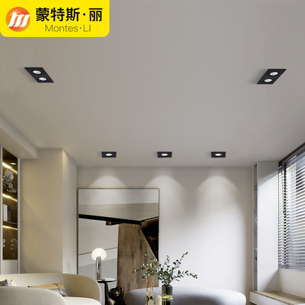 双头斗胆灯家用嵌入式射灯led长方形格栅灯酒店工程商用gu10三头